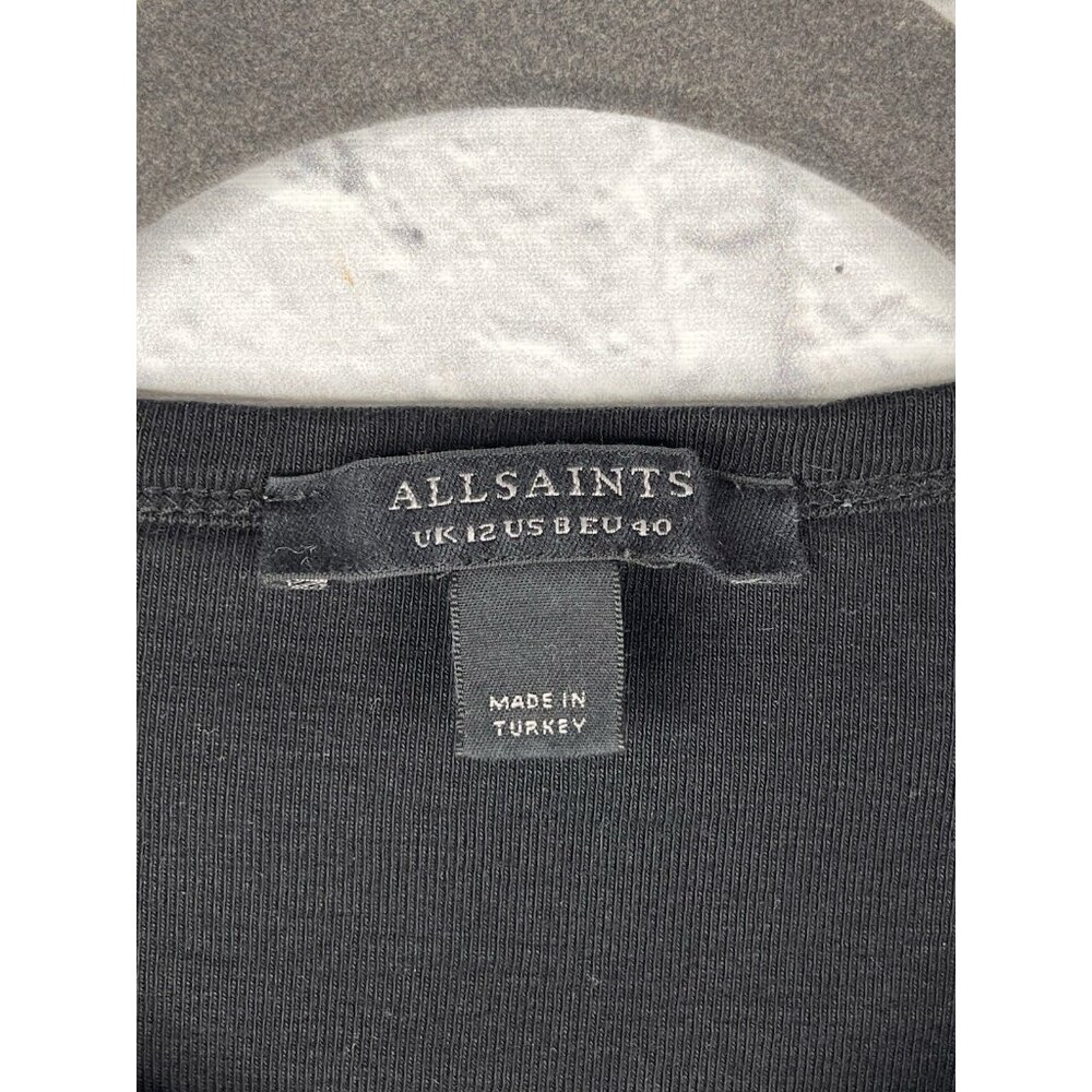 ALLSAINTS Women's Black Short Sleeve Stevie T-Shirt US 8 - Picture 2 of 5